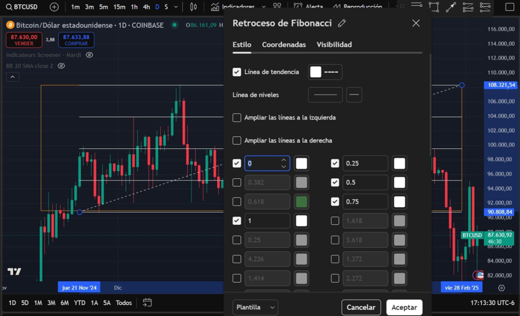 trazar un rango con tradingview etapa 2